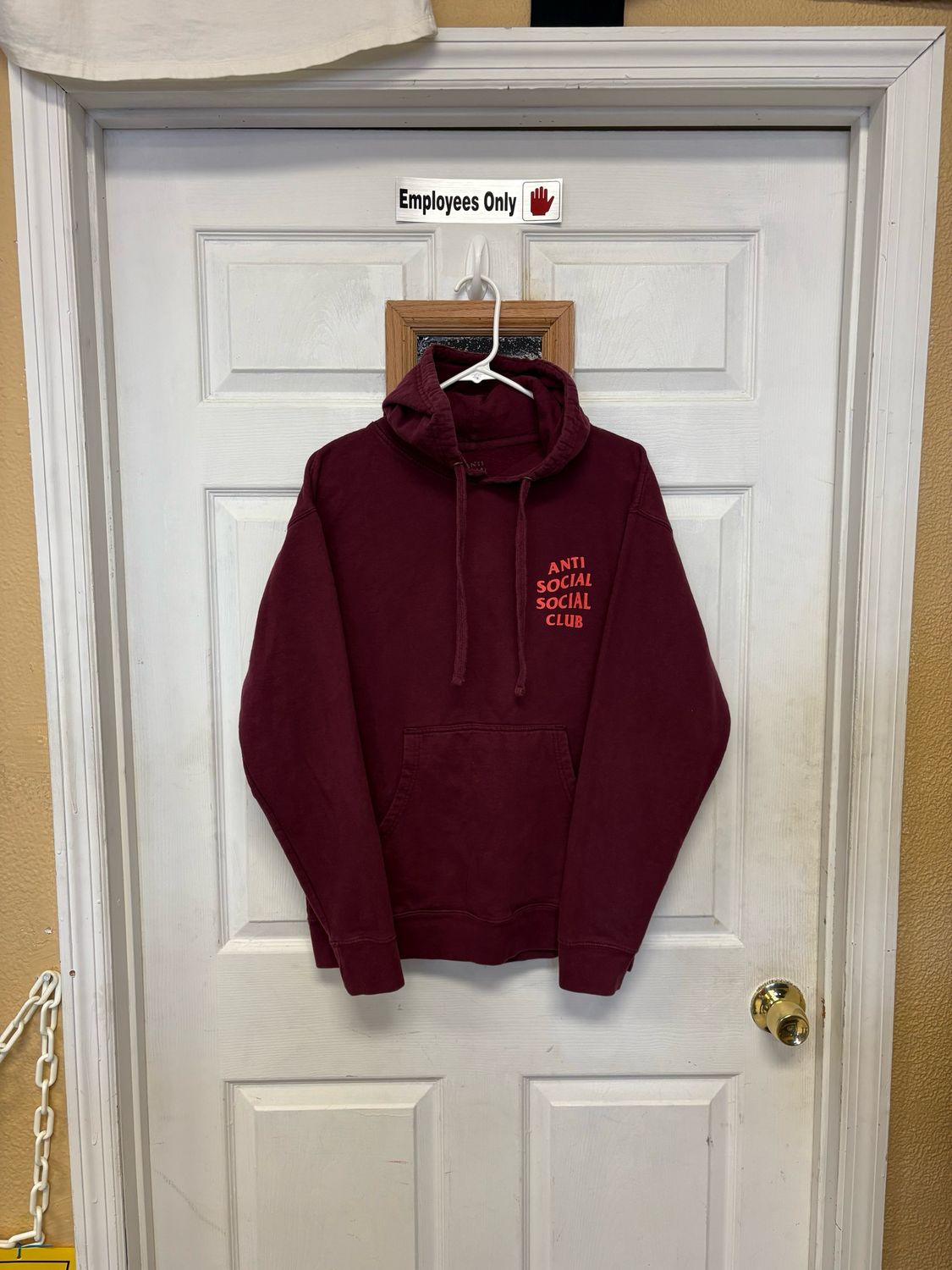 ​Burgundy Anti Social Social Club spell out hoodie
