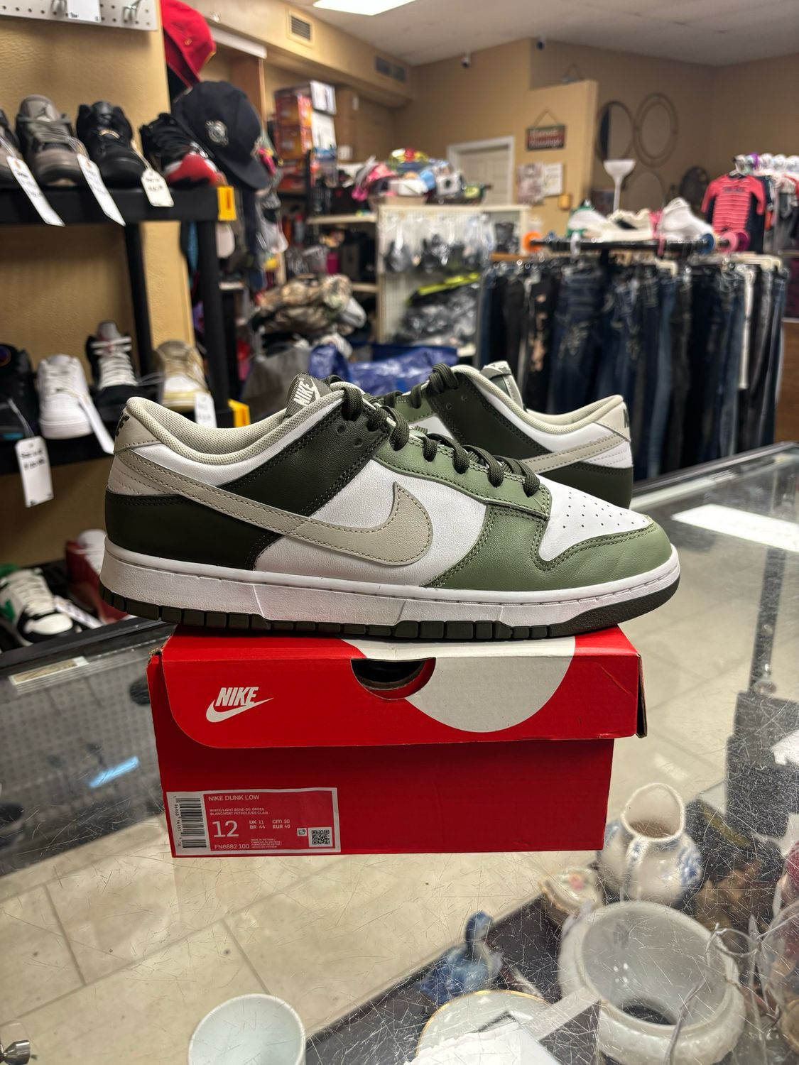 ​Nike Dunk Low Oil Green Cargo Khaki FN6882-100 Size 12