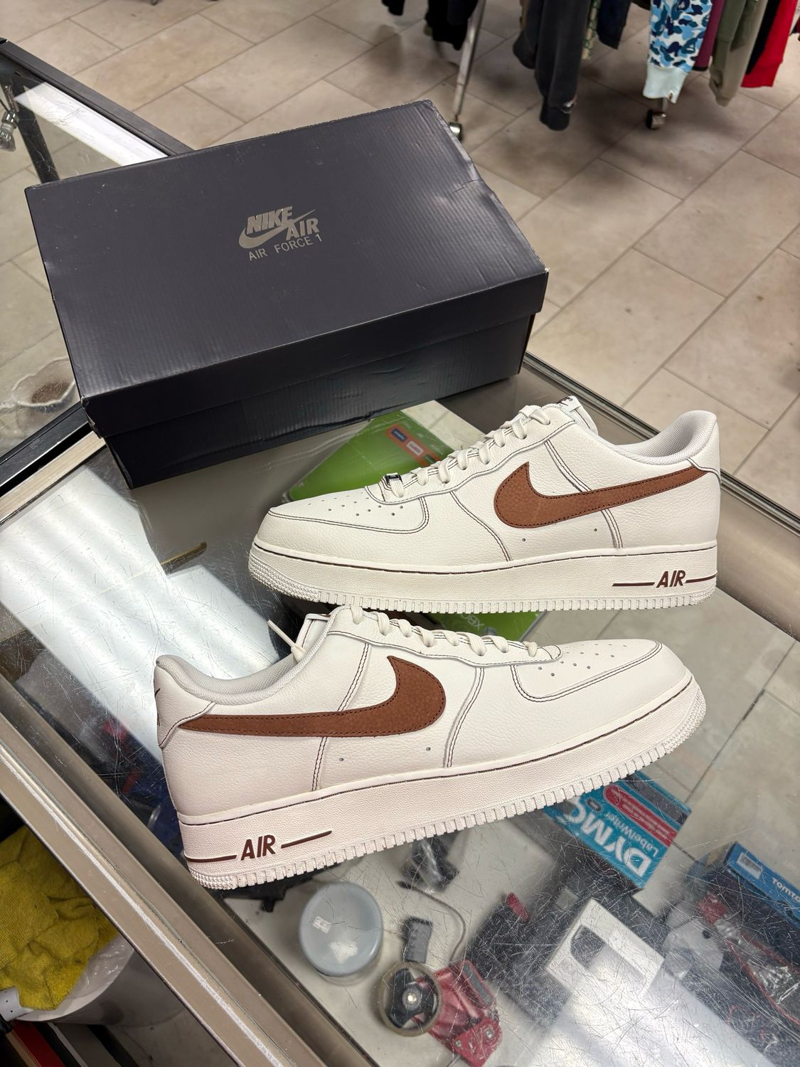 🔥 Nike Air Force 1 ’07 LV8 “Ivory/Saddle Brown” HQ2037-101 👟🤎✨ (Men’s 14) w/ Box