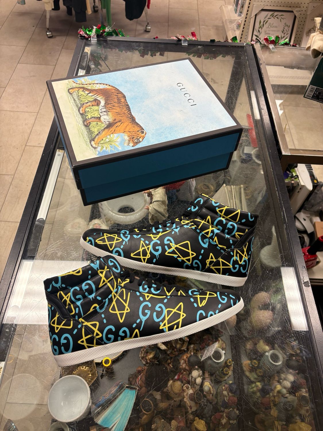 ✨ Gucci Ace High Top Graffiti Ghost Sneakers – Men’s 13 – OG Box