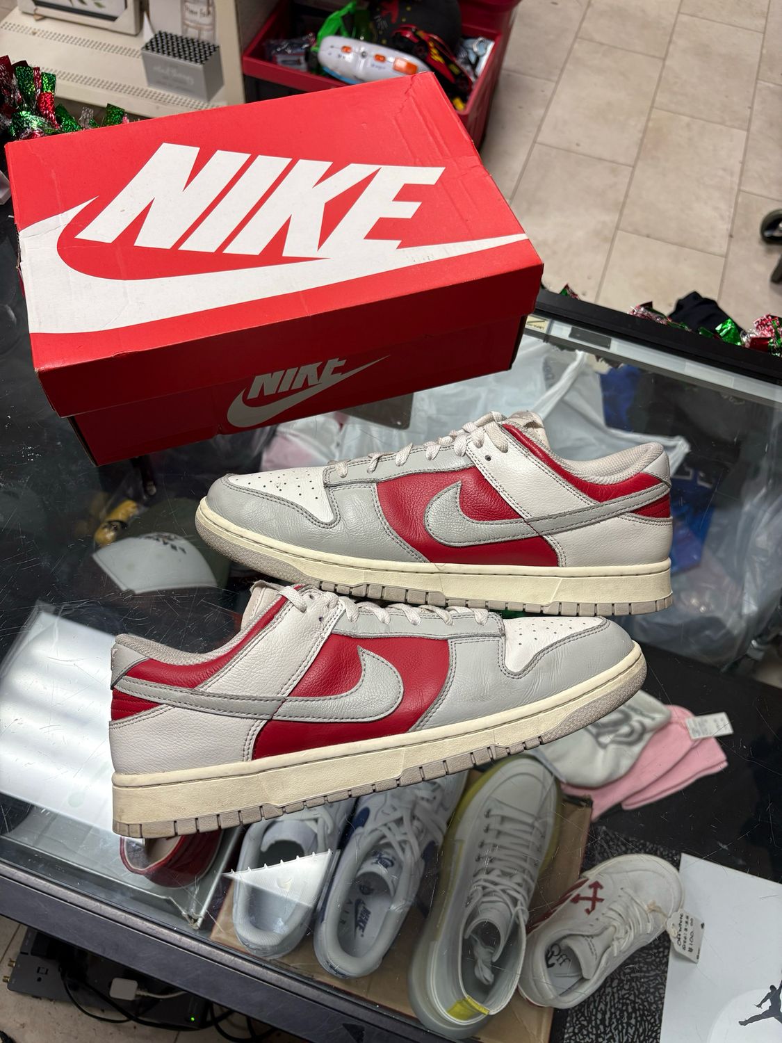 🔥 Nike Dunk Low Light Iron Ore / Gym Red – Men’s 12 🔥