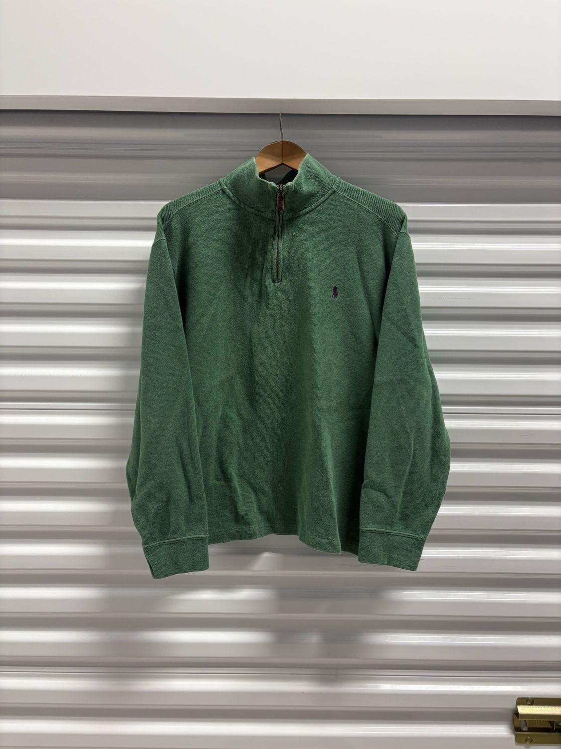 Polo Ralph Lauren Green Quarter Zip Pullover 🍃 Embroidered Pony | Size L