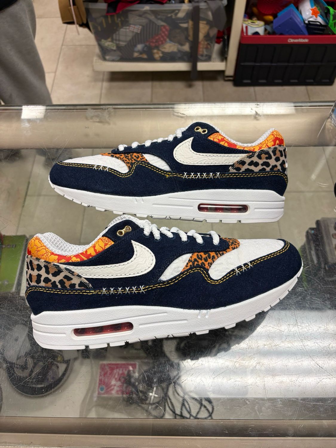 Nike Air Max 1 Denim Leopard Size 13 New