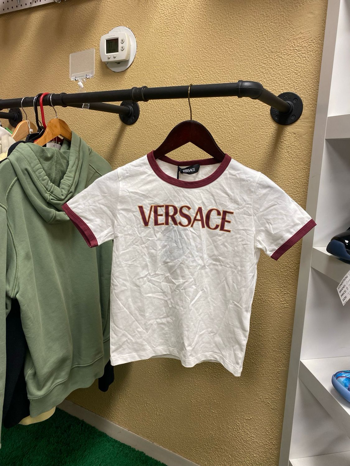 Versace Spell Out T Shirt Baby Tee Size XXS