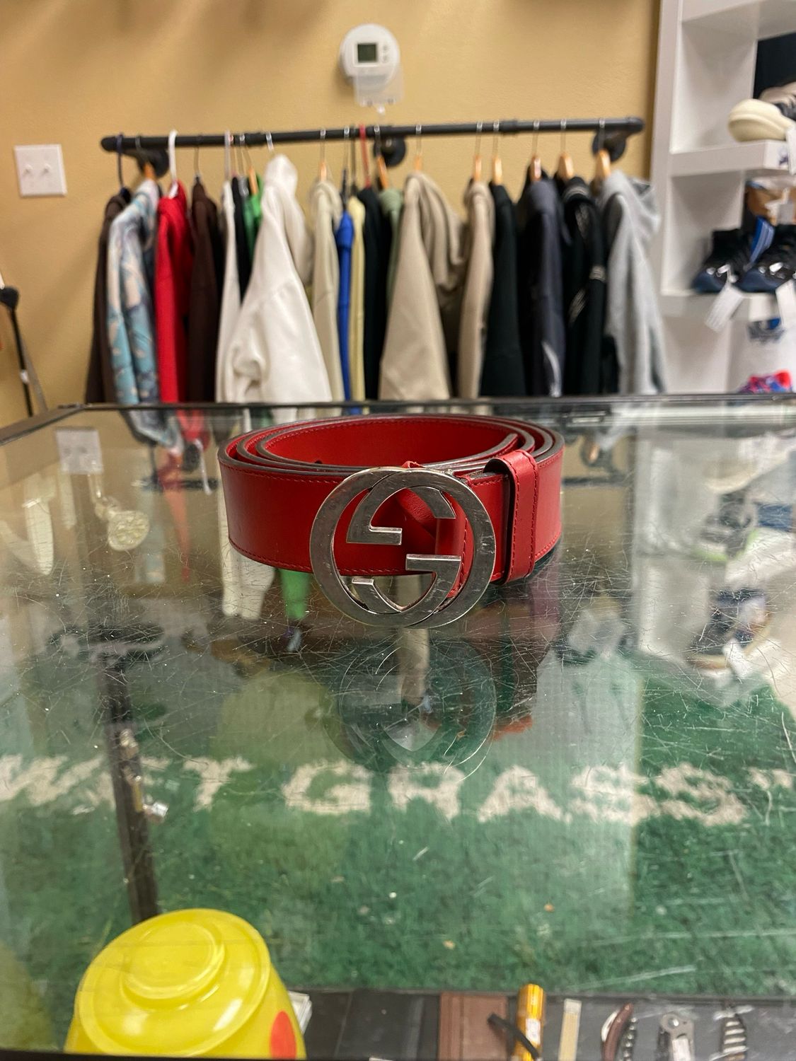 Gucci Red Leather Belt