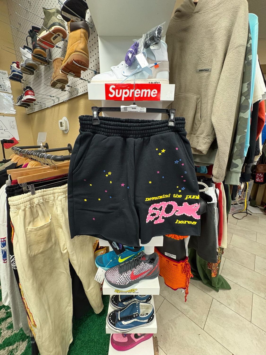 Sp5der Punk Sweat Shorts V2 Size S
