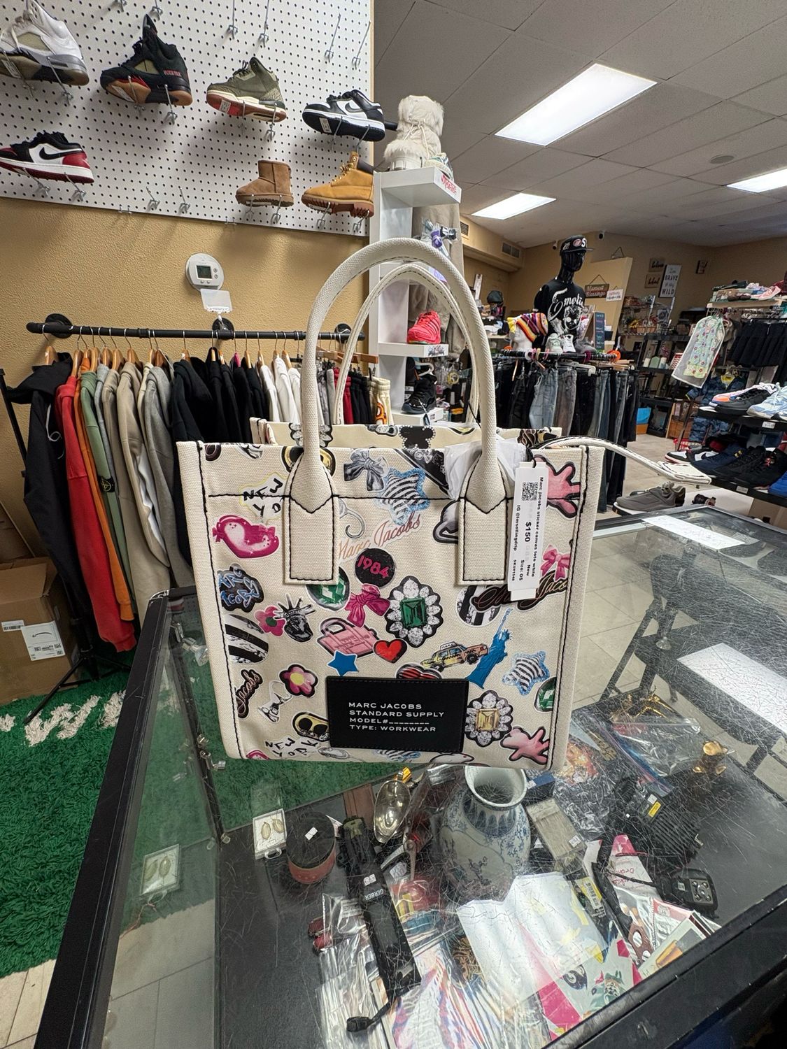 Marc Jacob’s Sticker Canvas Tote Bag