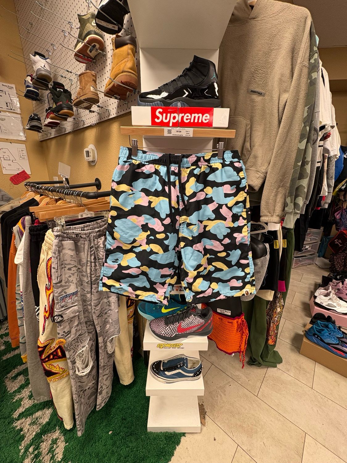Bape Blue Camo Shorts Size L