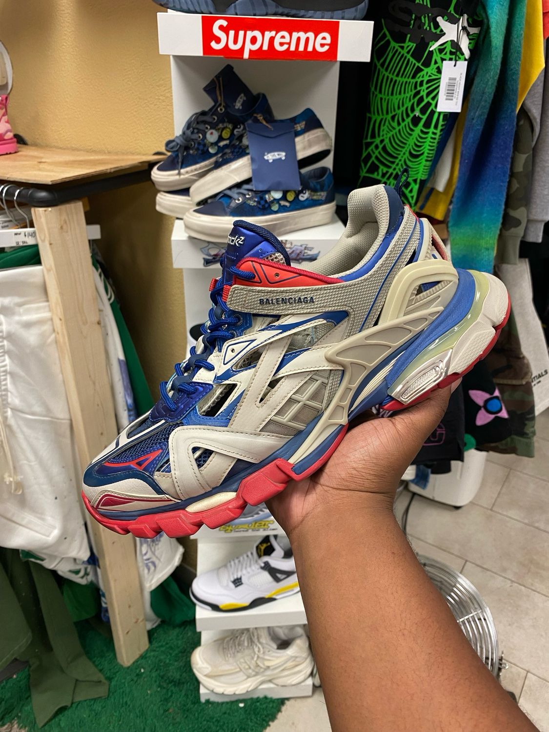 Balenciaga Track 2 Blue/Red Size 13 With Box