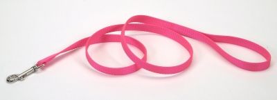 Coastal Single-Ply Dog Leash  Neon Pink  Large - 1  x 6