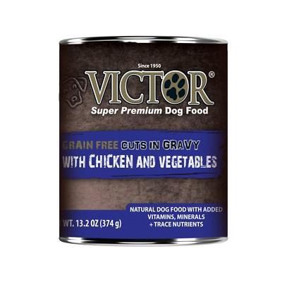 VICTOR Chicken &amp; Vegetables Stew Cuts in Gravy Grain-Free Canned Dog Food, 13.2-oz, Case of 12