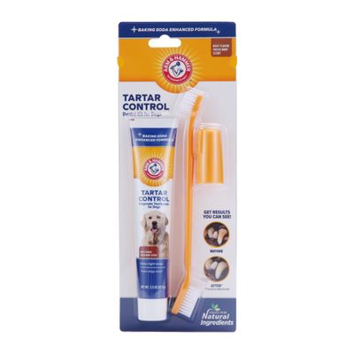 Arm &amp; Hammer for Pets Tartar Control Toothbrush Kit for Dogs  Pet Dental Care Tools  Beef