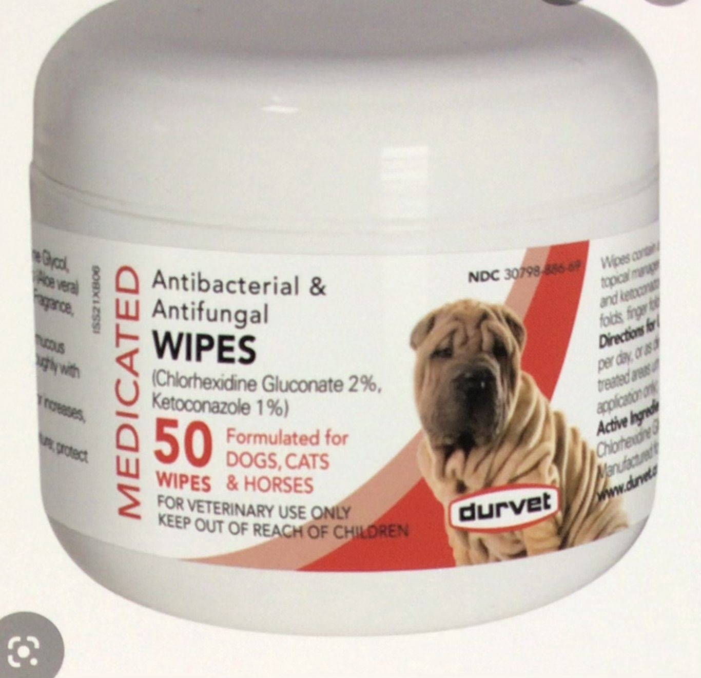 ANITBACTERIAL &amp; ANTIFUNGAL WIPES 50ct 011-51507 DURVET 12/cs