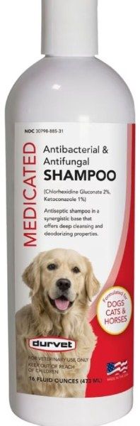 ANTIBACTERIAL &amp; ANTIFUNGAL SHAMPOO 16oz 011-51504 DURVET 12/cs