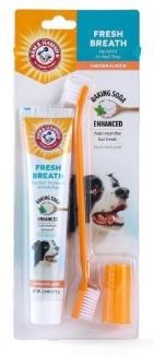 Arm &amp; Hammer Fresh Breath Kit for Dogs  Contains Toothpaste  Toothbrush &amp; Fingerbrush  Chicken Flavor