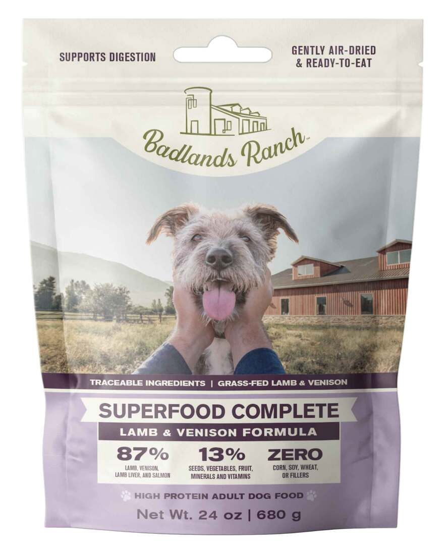 BADLANDS RANCH SUPERFOOD COMPLETE LAMB &amp; VENISON FORMULA DOG FOOD