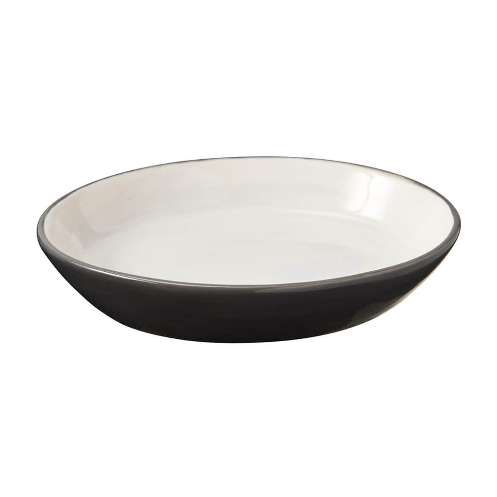2 TONE GRAY OVAL CAT DISH