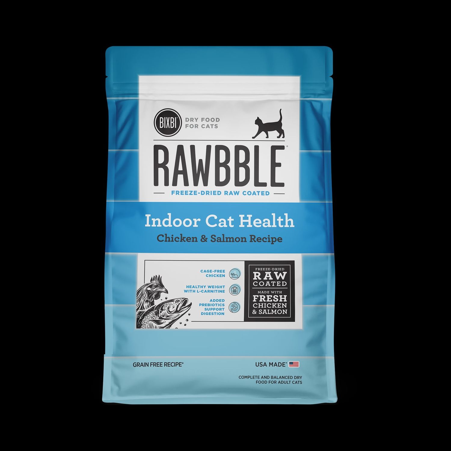 BIXBI CAT RAWBBLE CHICKEN SALMON, INDOOR KIBBLE
