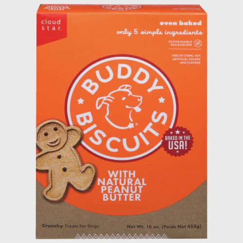 BUDDY BISCUITS PEANUT BUTTER 16OZ 12500 CLOUDSTAR 12/CS