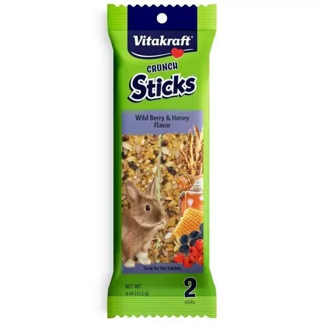 RABBIT STICKS GRAINS &amp; BERRY 4oz 25753 VITA 30/cs