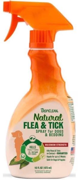 FLEA &amp; TICK SPRAY PETS &amp; BEDDING 16oz FTPTSP16Z TROPI 12/cs
