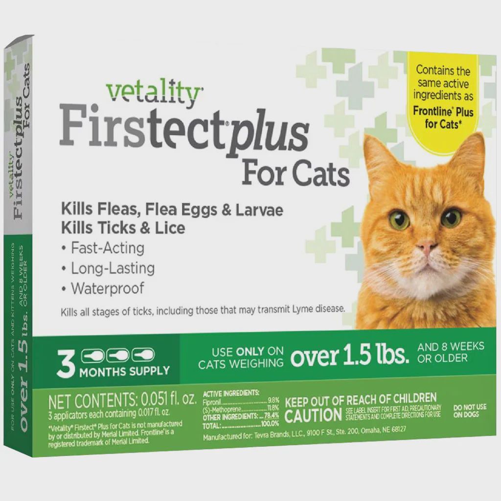 VETALITY FIRSTECT PLUS CATS OVER 1.5 lbs 3 ds 25011 TEVRA 12/cs