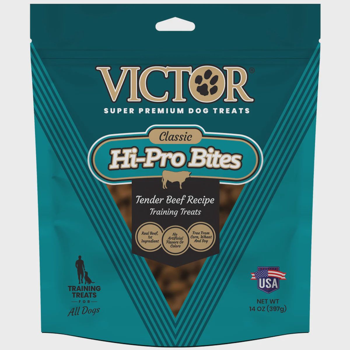 VICTOR HI PRO BEEF BITES TREAT, 14OZ 6=CS