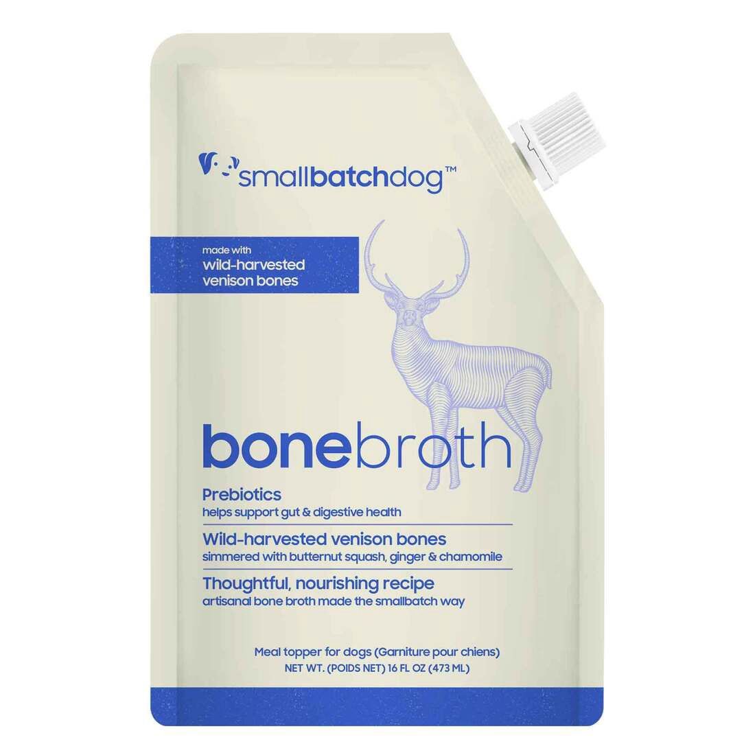 SMALLBATCH DOG CAT BONE BROTH VENISON POUCH