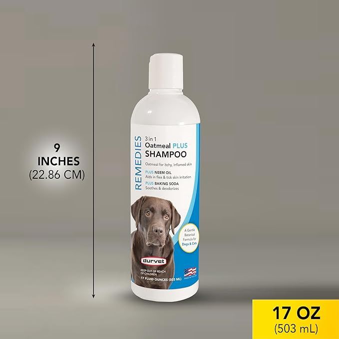 NATURALS 3 IN 1 OATMEAL PLUS SHAMPOO 17oz 51116 DURVET 12/C