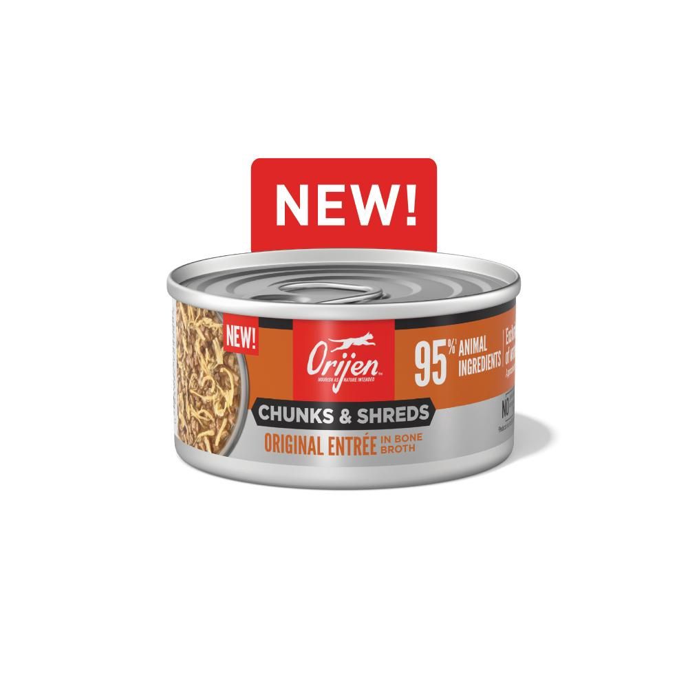 ORIJEN CAT CHUNKS SHREDS ORIGINAL CAN 3OZ 12/CS 2CS=MC