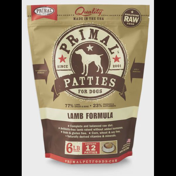 PRIMAL DOG PATTIES LAMB FROZEN