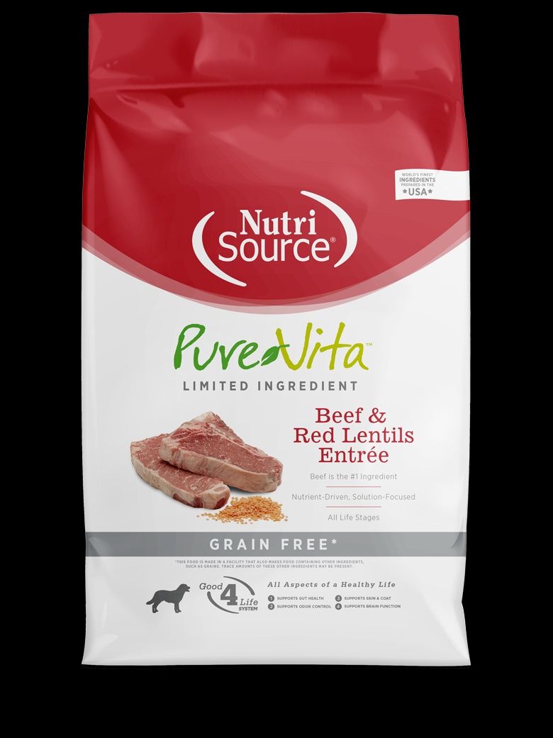 PURE VITA DOG BEEF RED LENTILS, LB: 25