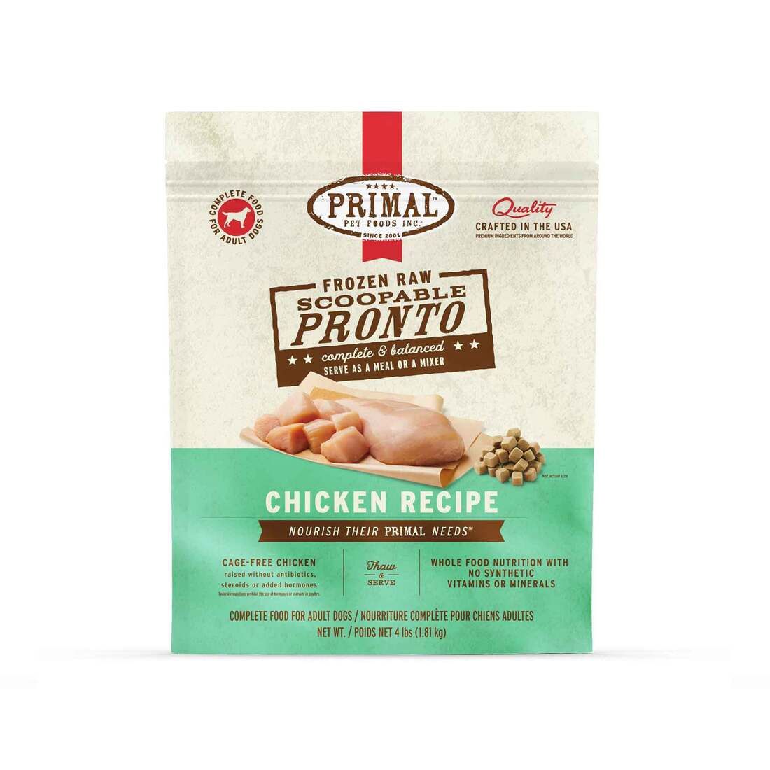 PRIMAL DOG PRONTO CHICKEN FROZEN