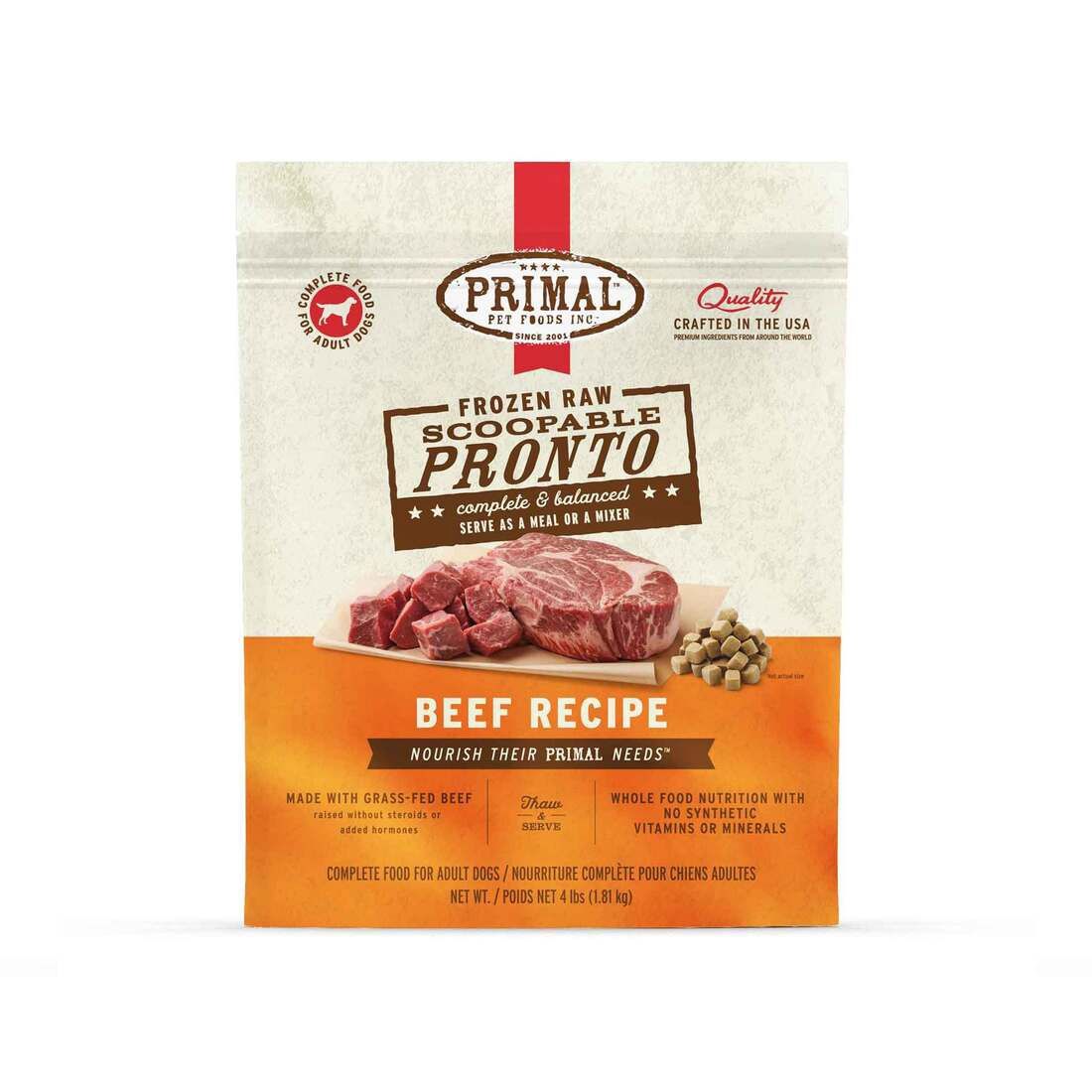PRIMAL DOG PRONTO BEEF FROZEN