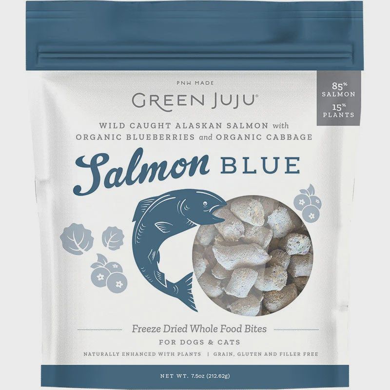 GREEN JUJU DOG WHOLE FOOD BITES SALMON BLUE