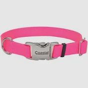 COLLAR NYL ADJ 3/4" NEON PINK 6601 NPK20 MED 14-20""E 6COA