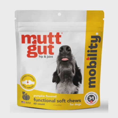 MUTT GUT DOG FUNCTIONAL SOFT CHEW, MOBILITY 7.14OZ 12=CS