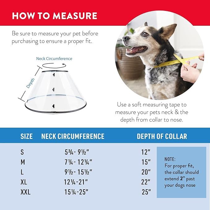 RECOVERY E-COLLAR - CLEAR, Size: LARGE