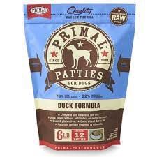 PRIMAL DOG PATTIES DUCK FROZEN