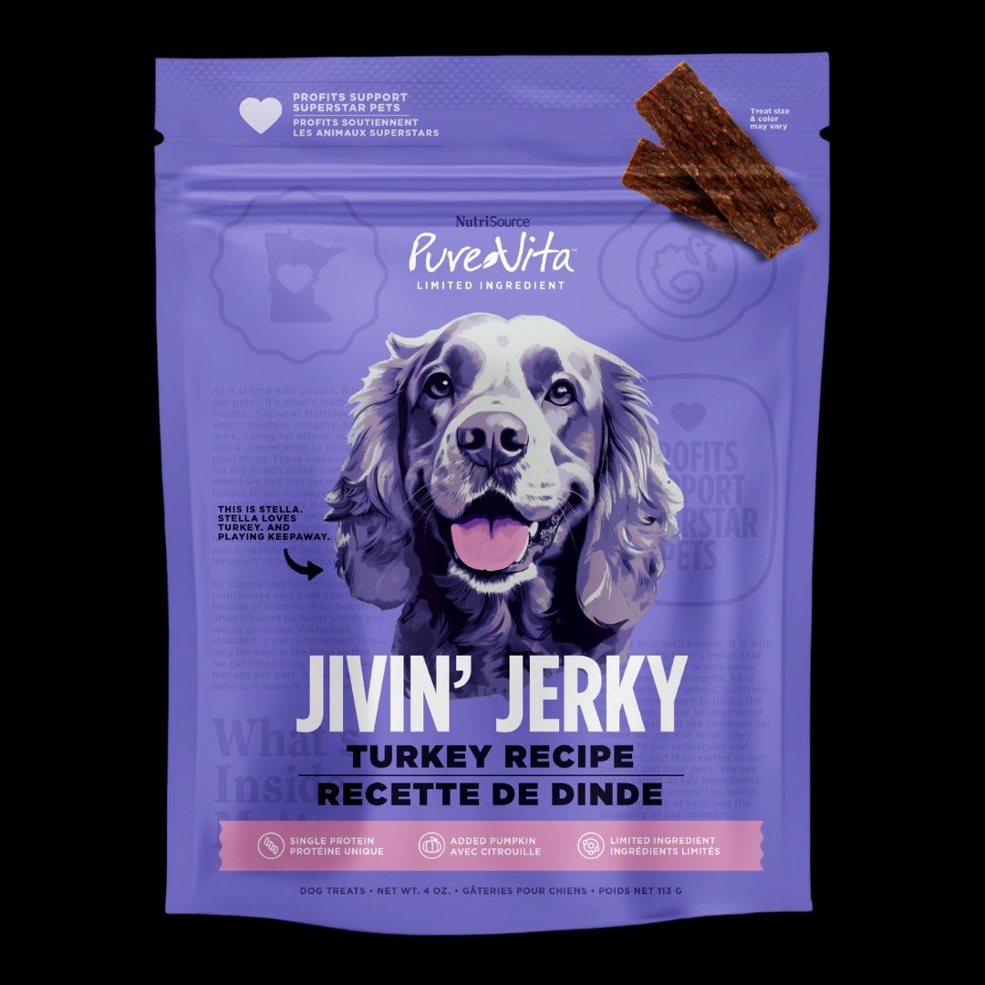 PURE VITA DOG JIVIN JERKY TURKEY TREAT