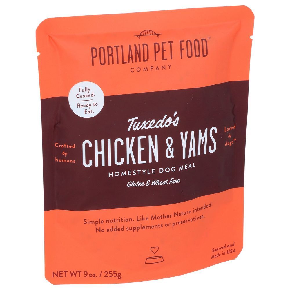 DOG MEAL TUXEDO'S CHICKEN &amp; YAMS 9oz 10003 PORTLAND 8/cs