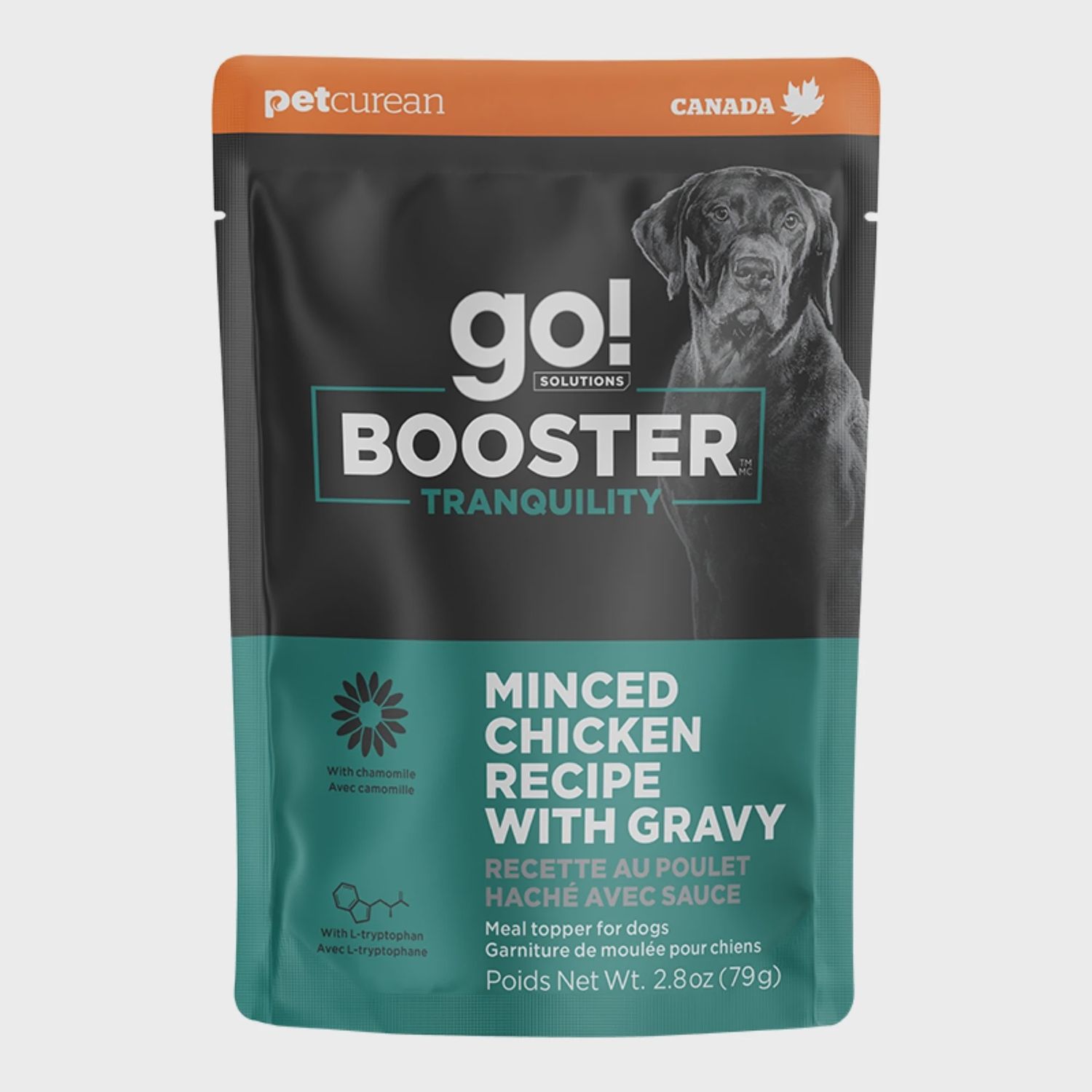 GO! BOOSTER TRANQ CHICKEN 2.8oz DOG FG00557 PETCUREAN 24/cs