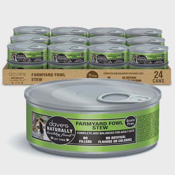 NATURALLY HEALTHY FARM FOWL CAT 5.5oz 18790 DAVES 24/cs