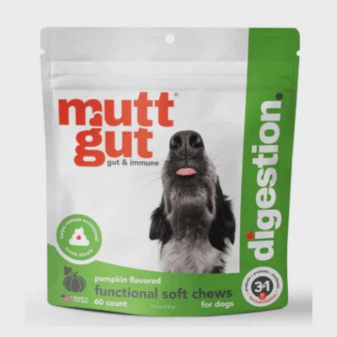MUTT GUT DOG FUNCTIONAL SOFT CHEW, DIGESTION 7.41OZ 12=CS