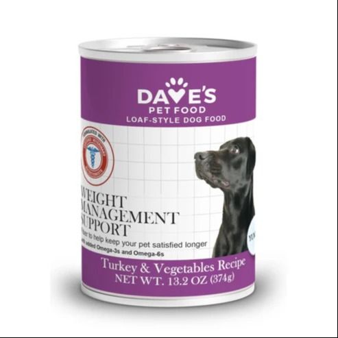 RESTRICTED WEIGHT MANAGEMENT TURKEY VEGETABLE DOG 13.2oz 19414 DAVES 12/cs