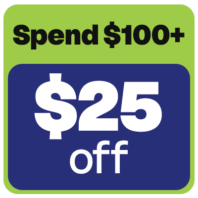 $25/- off if buy anything  $100 or more (Retail food, Supplies, accessories, Toys &amp; Treats )