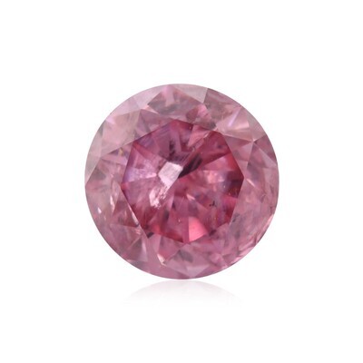 Natural Fancy Intense Purplish Pink Round shape Diamond  0.20ct ( I2, GIA)