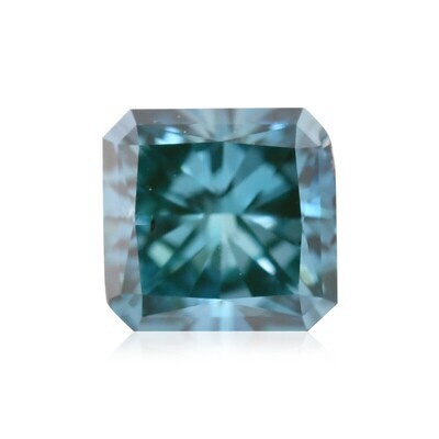 Ocean Green Style Natural Fancy Blue Deep Radiant shape Diamond  0.19ct ( I2, GIA)