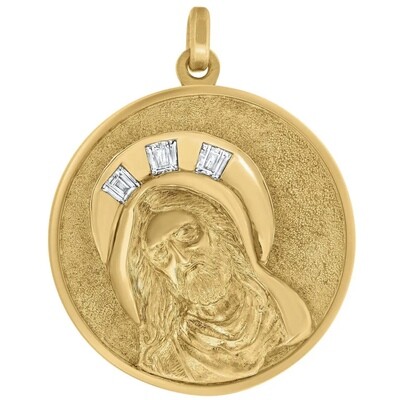 Gold Jesus Medallion, 18K Handcrafted with Chain