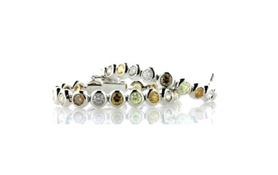 Rainbow Diamond White Gold Bracelet 6.46TCW